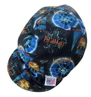 Vintage Def Leppard Hat Cap Fitted Mens One Size Multicolor Rock Band Twill 80s